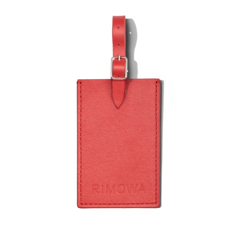 Tags Rimowa Red Paprika Personalized Cuir Luggage Rouge | TJY-64514104