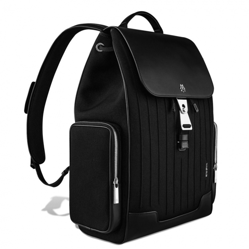 Sac a Dos Rimowa Flap Large in Cuir & Tela Noir | EAL-21574659