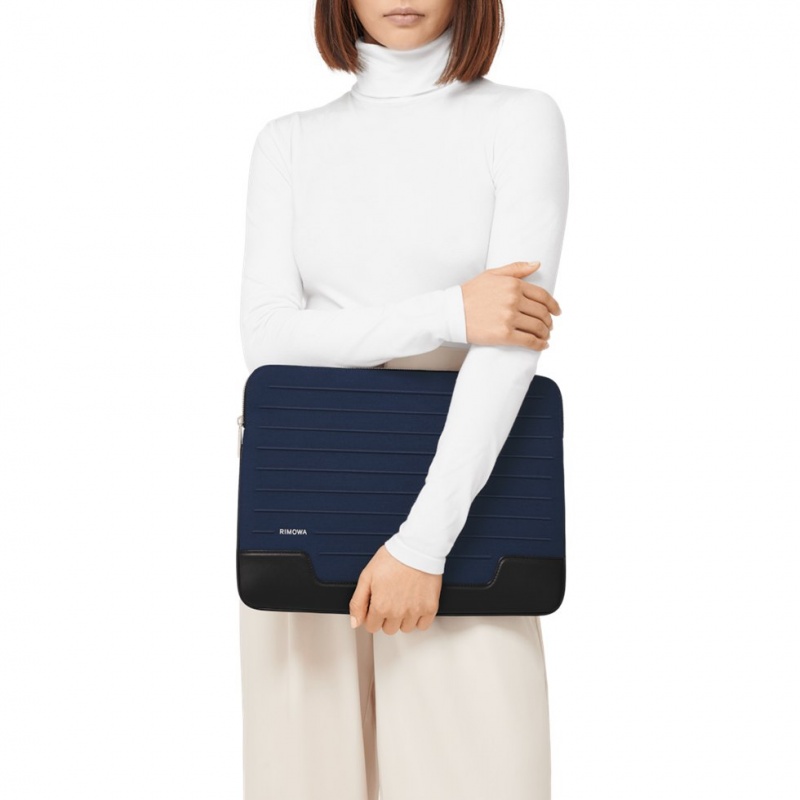 Pochettes Rimowa Plates Pouch in Cuir & Tela Bleu Marine Bleu | KKL-48659778