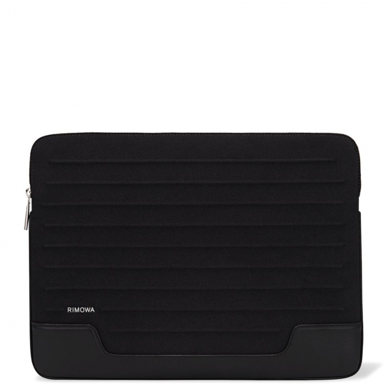 Pochettes Rimowa Plates Pouch Laptop Bag in Cuir & Tela Noir | EVI-81056965