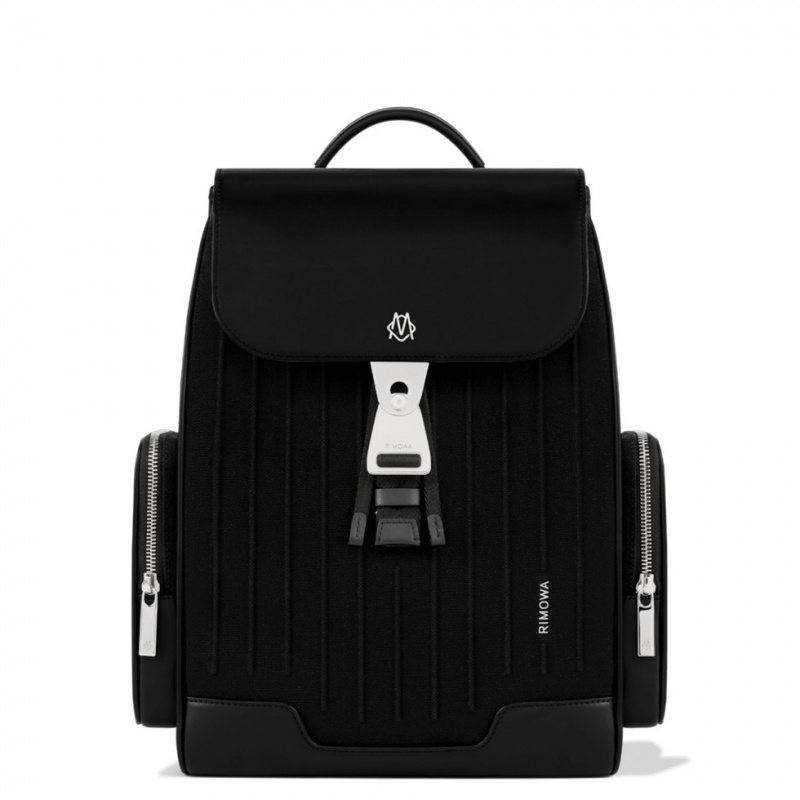 Sac a Dos Rimowa Never Still Small Flap in Cuir & Tela Noir | WKY-76701209