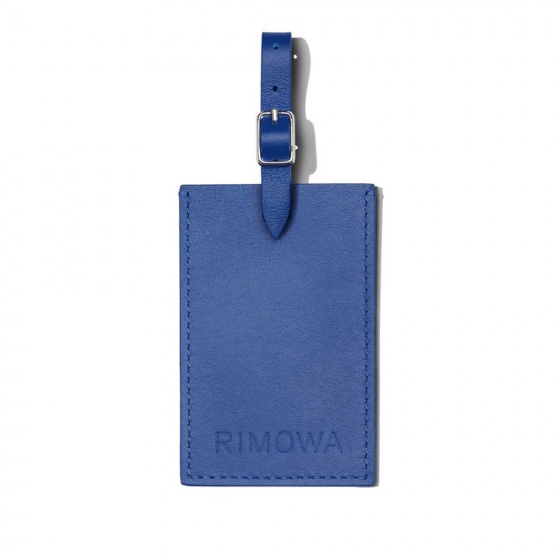 Tags Rimowa Ocean Blue Personalized Cuir Luggage Bleu | YWQ-26326316