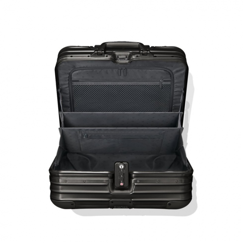 Valises Rimowa Original Compact Wheeled Briefcase in Aluminum Noir | CTV-53544444